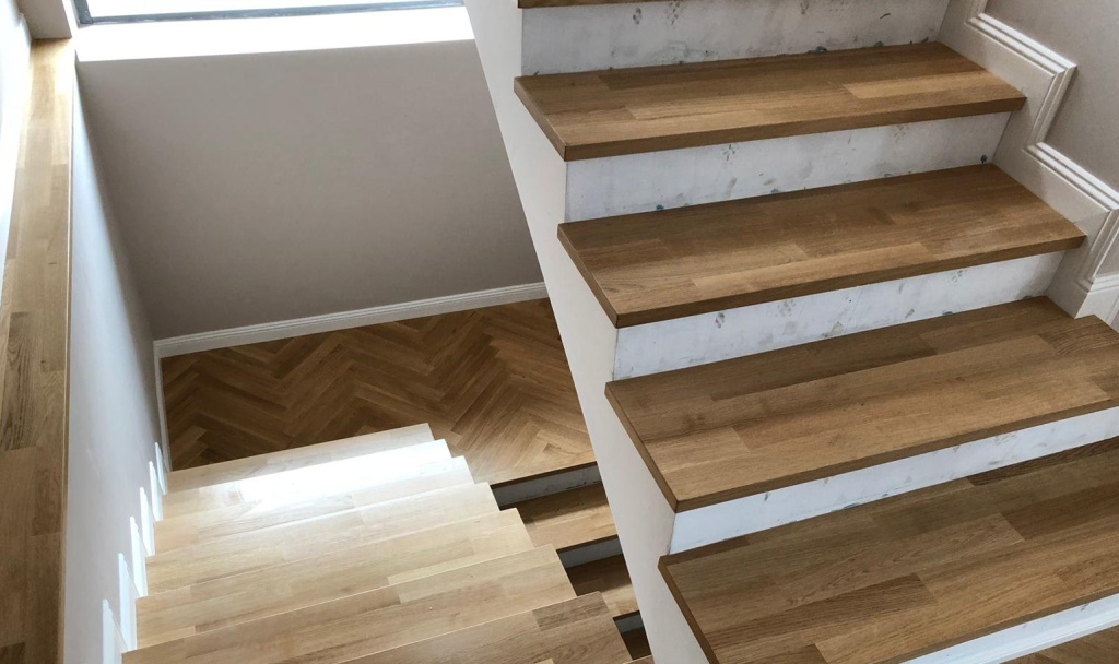 Отделка ступеней ламинатом