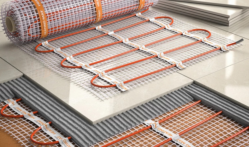 Плитка отлично нагревается от теплого пола