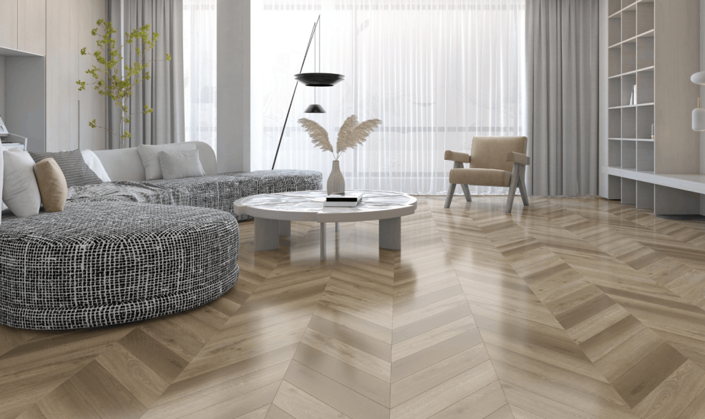 Ламинат, уложенный французской елочкой