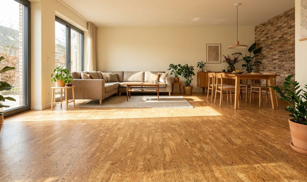Пробковый пол в интерьере