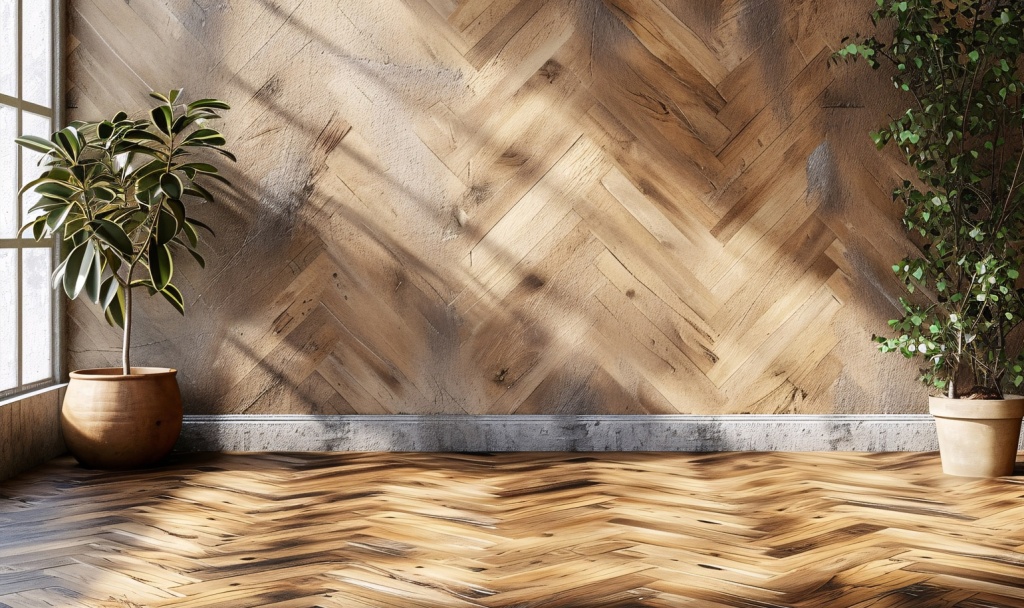 Вертикальная английская елочка на стене